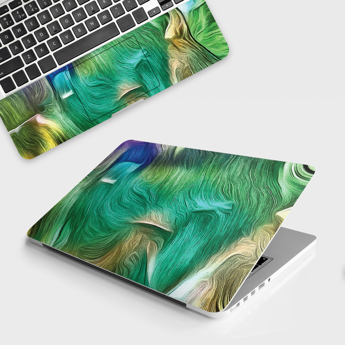 Fomo Store Laptop Skins Abstract Green Wave