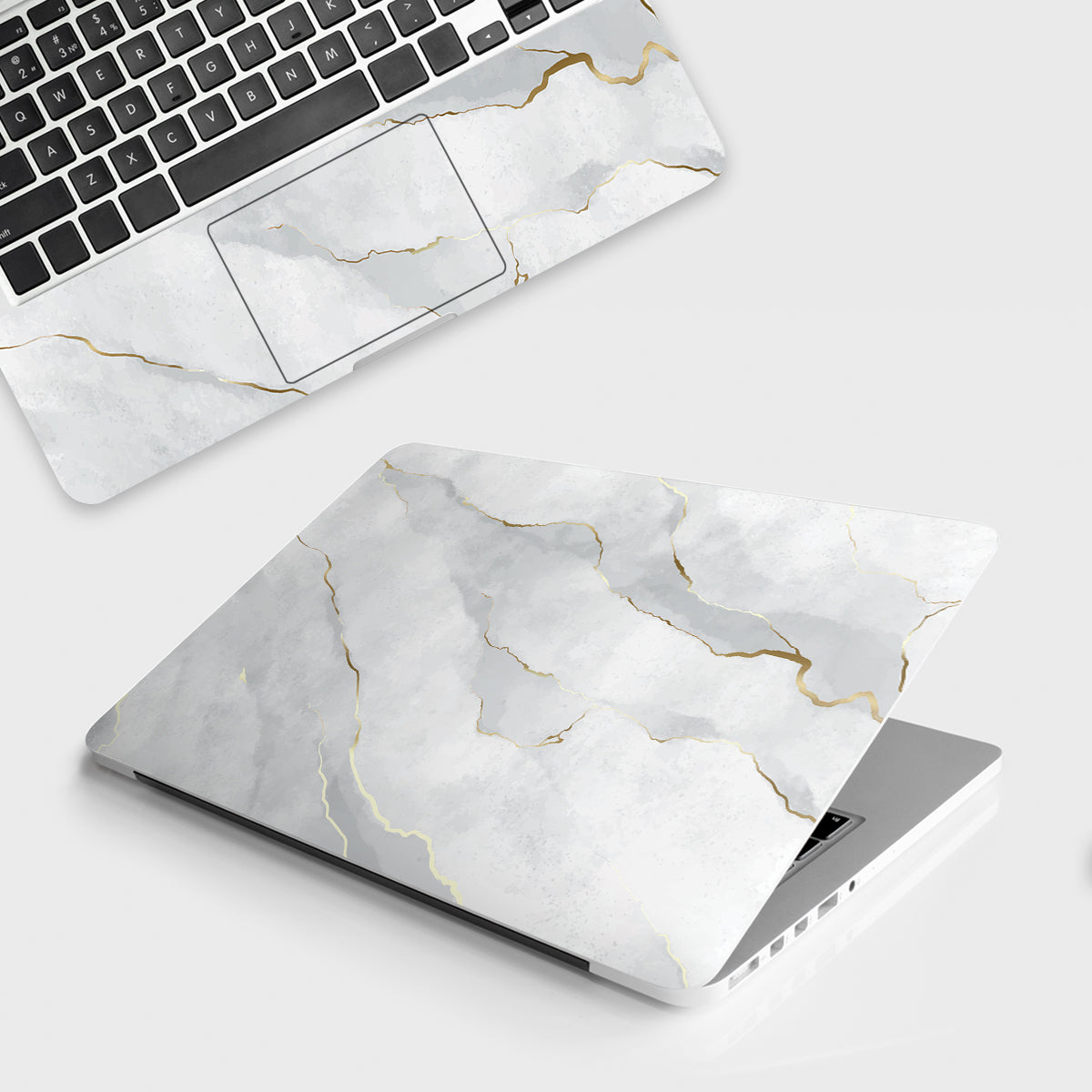 Fomo Store Laptop-Skins-Marble-Grey Golden
