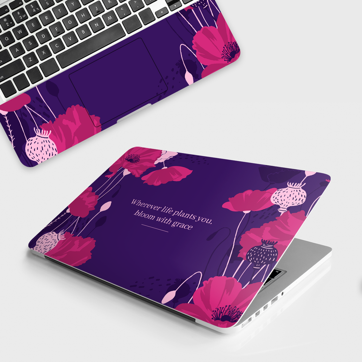Fomo Store Laptop Skins Quotes Bloom with Grace