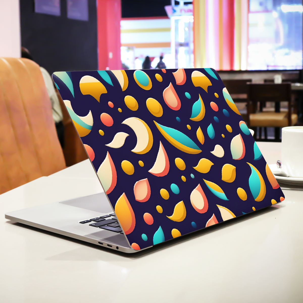 Blue and Yellow Leaves Botanical Laptop Skin