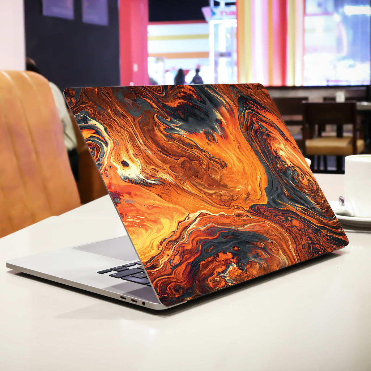 Dark Orange Abstract Laptop Skin