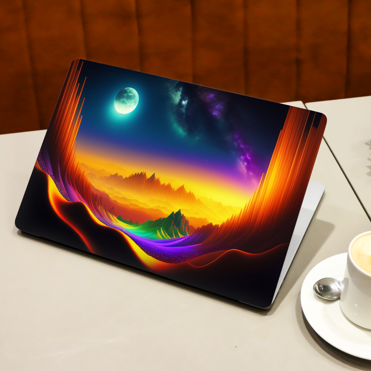 Moon and Desert Abstract Laptop Skin