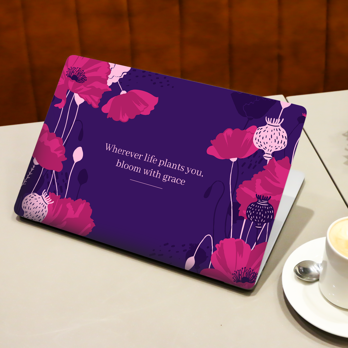 Bloom with Grace Quote Laptop Skin