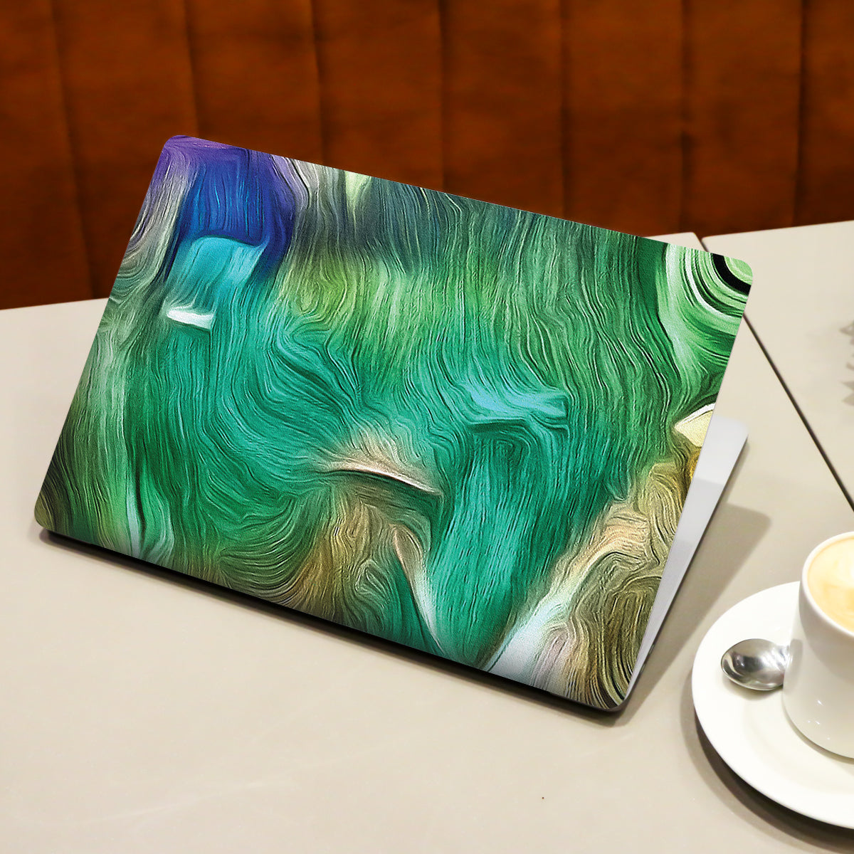 Green Wave Abstract Laptop Skin