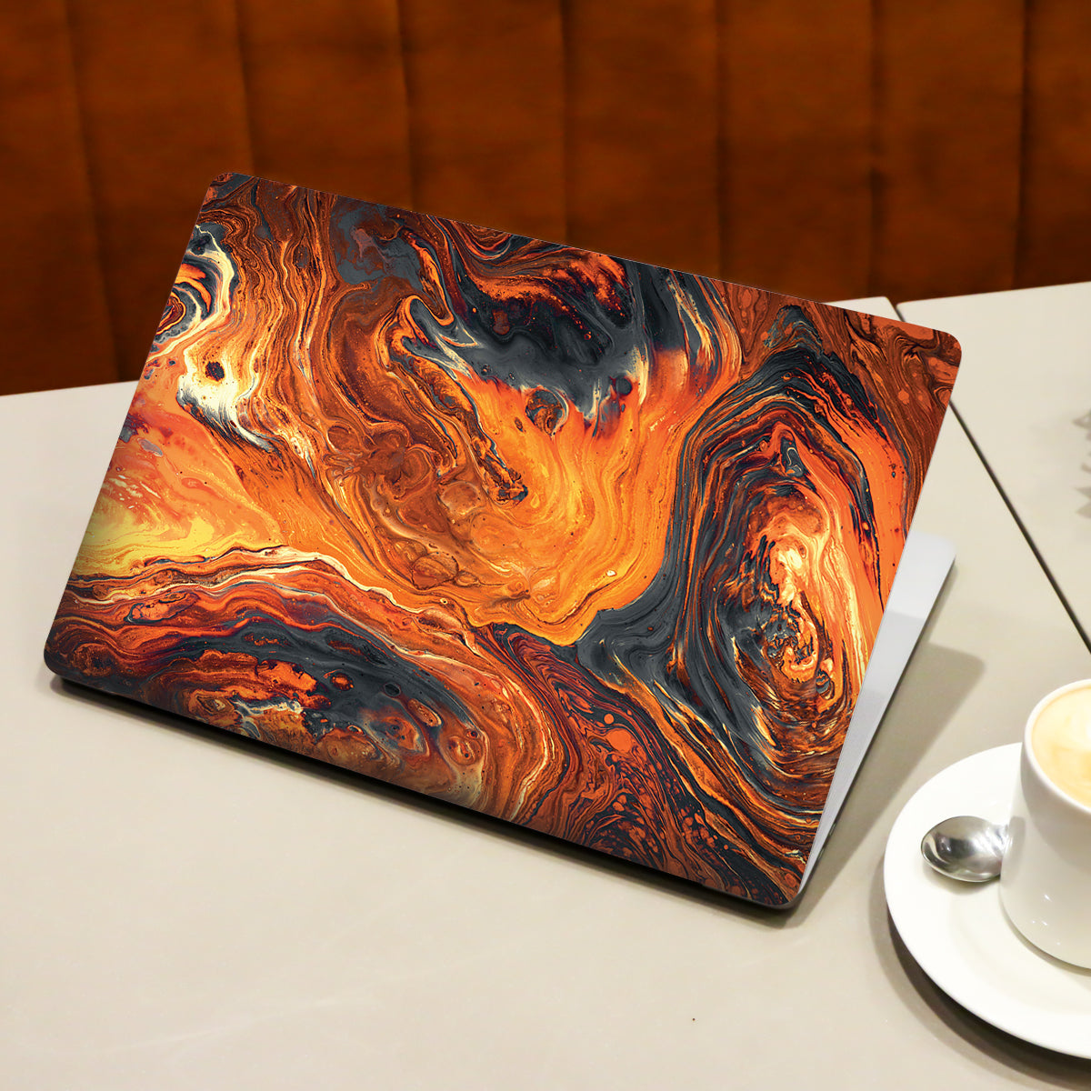 Dark Orange Abstract Laptop Skin